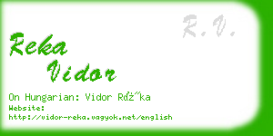 reka vidor business card